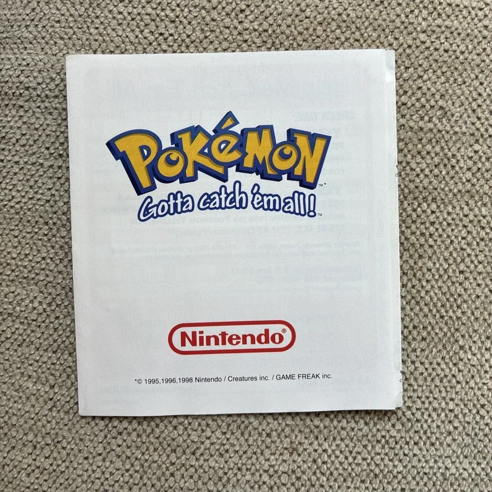 Pokémon Yellow Nintendo Power Player's Guide Offer Insert DMG-APSE-USA